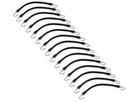 1001970015 The Rop Shop Pack Of 15 Inch Black Rubber Tarp Strap For Elasticity Epdm Secure Cargo Load