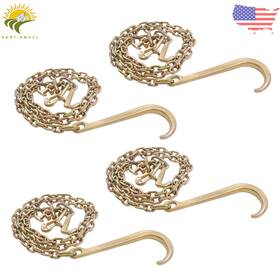 Esl2392200 Thomletha 5/16in 8ft G80 Chain 4700lbs With Rtj Cluster Hook And Grab 4pcs J