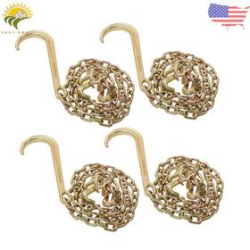 Esl2392335 Thomletha 4700lbs Yellow 4pcs Mini J-hook Traction Strap G80 5/16in 6ft Working Load