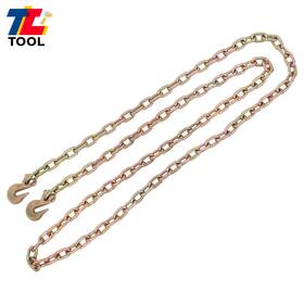 Tl6430010 Tool Library Transport Binder Chain G70 Grade 70 Truck 5/16 Inch 12ft With Grab Hooks 4700 Lbs