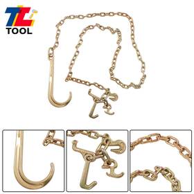 Tl8824394 Tool Library Tow Hook 5/16 Inch 10ft G80 J Chain 4700lbs 15 Long Shank With Rtj Grab