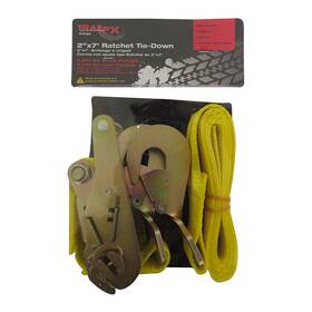 Trailfx 880268122696 Yellow Polyester Webbing Ratchet Cargo Tie Down Strap Single 10ft X 2in