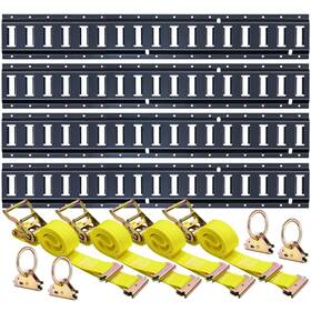 Ns2501b-a08 Trekassy E Track Tie-down Rail Kit - 12 Pieces 4 Pack 4ft 4ft-12pcs Black
