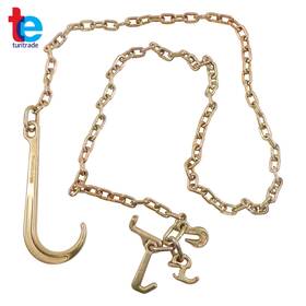 Tr106318 Turitrade With Rtj Grab Hook Tow 5/16 Inch 10ft G80 4700lbs 15 Long Shank J Chain