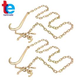Tr106322 Turitrade 2 Pack With 15 Inch Jrt Hook G70 Grab J Chain G80 Tow 4700lbs 5/16 8ft