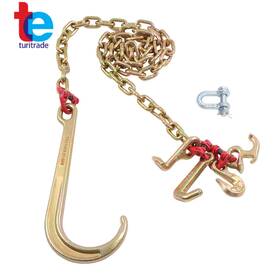 Tr106328 Turitrade W/ 15 Inch Jrt Grab Hook Transport Chain G80 5400lbs 5/16 6ft J Tow