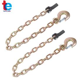 Turitrade Tr106500 2 Pack 3/8ftft 35ft G80 Tow Chain 21 000 Lbs Trailer Safety Chains With Hooks