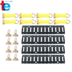 Tr87336 Turitrade 4 Pack 2ft E Track Tie Down Rail Kit 8 Steel O-ring Anchors And Rope Offs