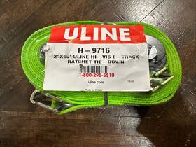 H-9716 Uline H-7063 E-track Ratchet Strap Tie Down 2 Inch X16 3000lb Capacity Hi-vis Green