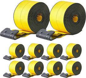 Sul-w27f Universal Winch Straps 4 Inch X 27ft Heavy Duty Tie Down With Flat Hooks Flatbed Wll 5 500- 10pcs