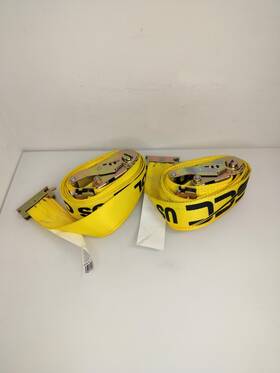5312sef-y Us Cargo Control 2pack 2 Inch X12ft Yellow E Track Ratchet Straps With Spring E-fittings And 4ft Fixed End