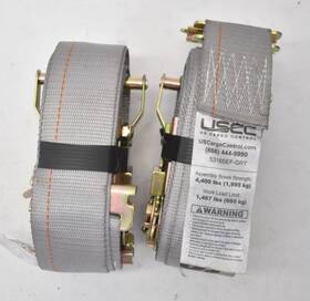5316sef-gry Us Cargo Control Lot Of 2 Uscc E Track Ratchet Straps W Spring Fitting