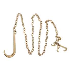 Wa5262741ur Waltvotur J Hook Chain Tow 5/16 Inch 10ft G80 4700lbs 15 Long Shank With Rtj Grab