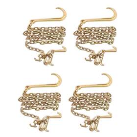 Wa5262840ur Waltvotur 4 Pieces J Hook Chain Tow 5/16 Inch 8ft G80 With 15 Jrt Grab 4700lbs