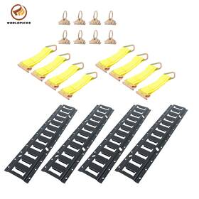 Wp7860240 Worldpicks 20 Piece 2ft Black E Track Rail Set Powder Coated With Hardware For Trailers