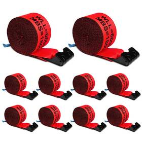Useb-xbts001 X-bull 10 Pack 4 Inch 30ft Winch Truck Straps With Flat Hook For Towing 18000 Lbs Red