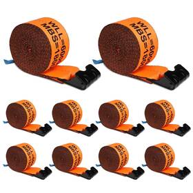 Useb-xbts002 X-bull 10 Pack 4 Inch 30ft Winch Truck Straps With Flat Hook Towing 18000 Lbs Orange