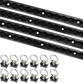 Xie-yaocom-3492 Yaocom 4 Pack L Track Tie Down System Includes Black Anodized Aluminum 4ft