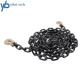 Yibei-tech Yi300769t Working Load Transport Bundle G80 Chain 5/16 Inch X 14ft G70 Hook 4900lbs Black/gold