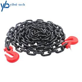 Yibei-tech Yi300783t G80 Chain 5/16 Inch X 14ft G70 Hook 4900lbs Working Load Black/red Transport Bundle
