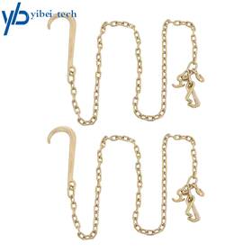 Yibei-tech Yi372127t 2 Pack G80 Tow Chain 4700lbs With 15 Inch Jrt Hook G70 Grab J 5/16 8ft