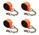 4PK 4"X30' Winch Strap W/ Chain Anchor - 6670 Lbs High Abrasion Tie Down. Fixed Price $109.99.