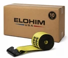 Elohim Usa Heavy Duty Yellow Ratchet Tie Down Strap 4 X30 With Flat Hook 10 Pack. Fixed Price $135.00.