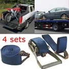 4 Sets 2" 15' Ratchet Strap With J-hooks 6600LB/3T For Fixing Tires And Cargo. Fixed Price $63.75.