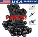 4" Inch Black Ball Bungee Bungie Cord Canopy Tarp Tie Downs Straps New Lot. Fixed Price $191.93.