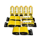 Winch Straps 4" X 30' Yellow Heavy Duty Tie Down Flat Hooks Wll 5400 Lbs .... Fixed Price $163.77.
