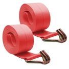 Bxr Winch Strap 4" 30' W/ Twin J Hooks 16,200LBS Heavy Duty Cargo Pack - Red. Fixed Price $39.99.