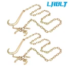 Lablt 2 Pcs G80 Tow Chain 4700LBS W/ 15" Jrt Hook G70 Grab 5/16" 8'. Fixed Price $66.42.