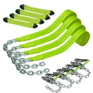 Vulcan 8-POINT Car Tie Down Kit Chain Tails On Both Ends, 4 Pack High-viz. Fixed Price $159.99.
