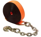 2" X 30' Winch Strap With Chain Anchor 18", Orange 3333 Lbs High Abrasion. Fixed Price $21.99.