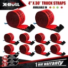 X-bull 10 Pack 4" 30' Winch Truck Straps W/flat Hook For Towing 18000 Lbs Red. Fixed Price $129.00.