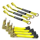 4 Pack Flat Hook Car Tie Down Straps Auto Hauler Ratchet Kit Side Mount. Fixed Price $66.99.