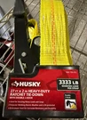 Husky 27 Ft. Heavy Duty Ratchet Tie-down With Double J Hook 2" Diameter New!. Fixed Price $14.99.