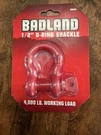 Badland 1/2'' D-ring Shackle, 4,000 Lb Working Load, New. Fixed Price $18.00.