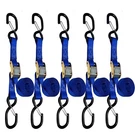 5PK 1"X6' Motorcycle Handlebar Cam Buckle Tie Down Straps W/safety Hook, Blue. Fixed Price $29.99.