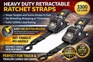 (2) Retractable Tie Down Straps Heavy Duty 2" Wide For Boat, Trailer & Cargo. Fixed Price $49.00.
