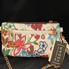 Mellow World Floral Shoulder Bag Chain Strap Gold Accents Zip Closure White. Fixed Price $20.25.