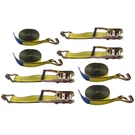 4 Pack Yellow Ratchet Tie Down Straps Polyester Web In. X 27 Ft. 10000 Lbs. Fixed Price $64.79.