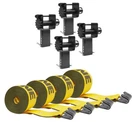 Stake Pocket Winch With Kinedyne 4" X 30' Strap Flat Hook - Gold. Fixed Price $194.79.