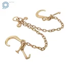 5400LBS 5/16" 2' G80 Trailer Transport Tow Chains W/ 8" Jrt Hook V Bridle. Fixed Price $33.79.