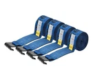 4PK Winch Straps 4"X27' Blue Heavy Duty Tie Down W/flat Hook Wll# 5400 Lbs. Fixed Price $59.99.