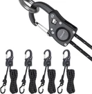 Ayaport Rope Tie Down Ratchet With Carabiner Clip 1/4" X 12' Cord Tightener. Fixed Price $44.99.