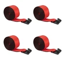 4PK Winch Straps 4" X 27' Red Heavy Duty With Flat Hooks Wll# 5400 Lbs. Fixed Price $59.99.