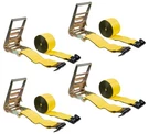 (4 Pack) 4" X 30' Ratchet Tie-down Straps W/ Flat Hook 16,200 Lbs Capacity .... Fixed Price $174.99.