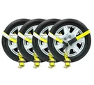 (4 Pack) 2"X10' Lasso Ratchet Strap Finger J Hook Wheel Net Auto Towing T.... Fixed Price $57.99.
