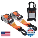Mytee Products 4 Pack Orange 2 X10 Auto Retract Ratchet Straps Quick Easy. Fixed Price $118.11.